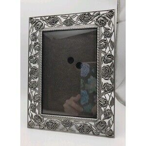 5x7 Photo Picture Frame By Malden ~ Metal Floral ~ Free Standing
